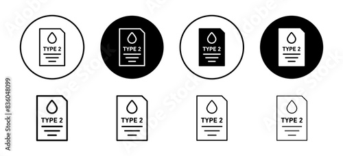 Type 2 diabetes icon vector set collection for web