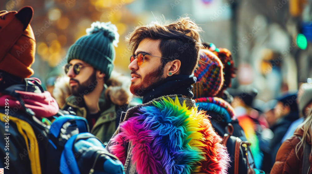 Group of gay persons on the street Group of gay persons on the street