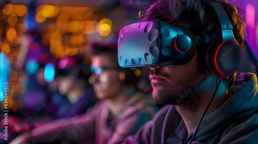 Virtual Reality Video Game Developers Testing Immersive and Intense Creativity and Design Concept Virtual Reality Video Game Developers Testing Immersive and Intense Creativity and Design Concept