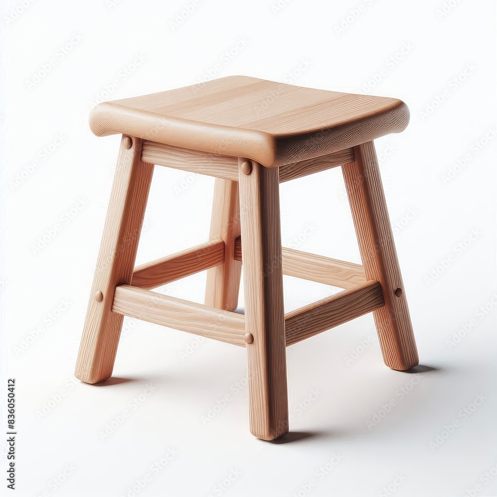 Wooden stool isolated on a white background Wooden stool isolated on a white background