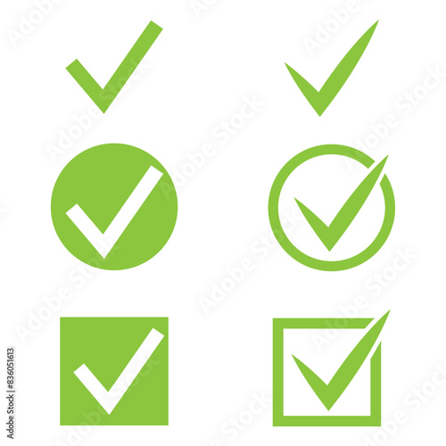 Green check mark symbol design