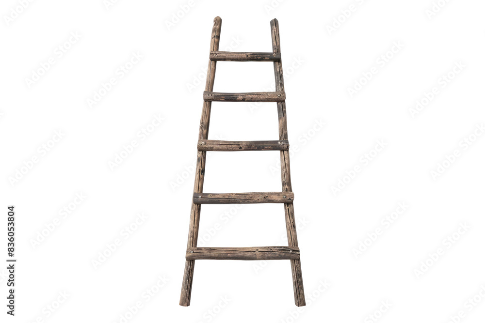 Wooden ladder isolated on transparent background Wooden ladder isolated on transparent background