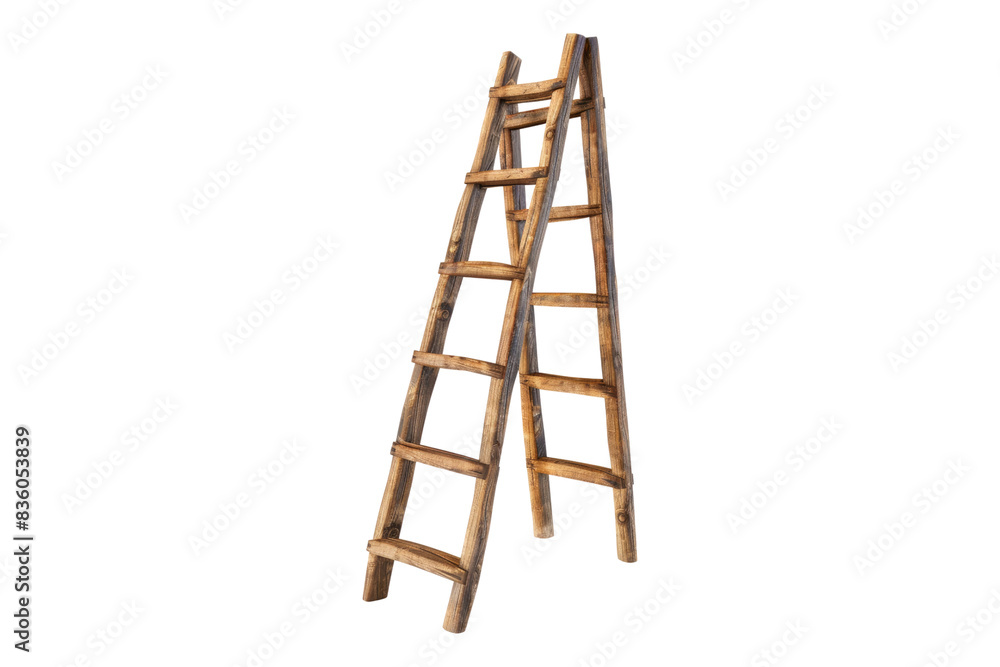Wooden ladder isolated on transparent background Wooden ladder isolated on transparent background