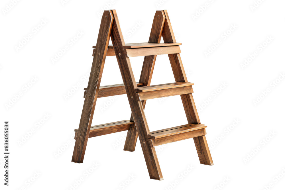 Modern step ladder isolated on transparent background Modern step ladder isolated on transparent background