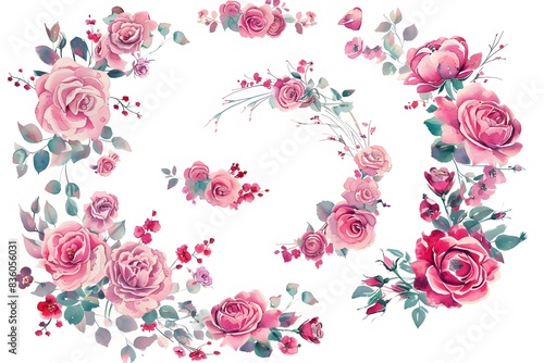pink roses in pretty frames

