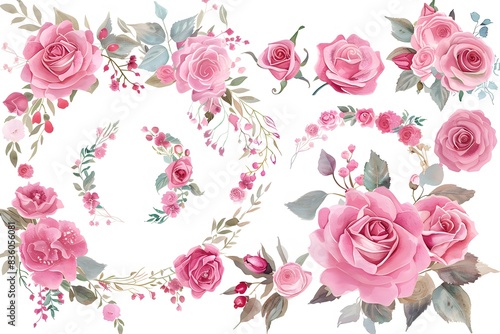 pink roses in pretty frames

