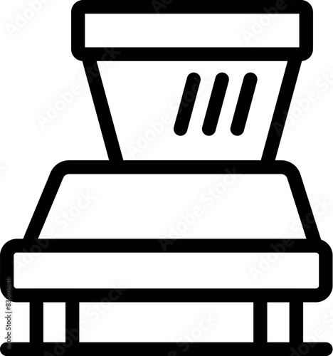 Simplified line art illustration of a tanning bed, perfect for spa and salon concepts