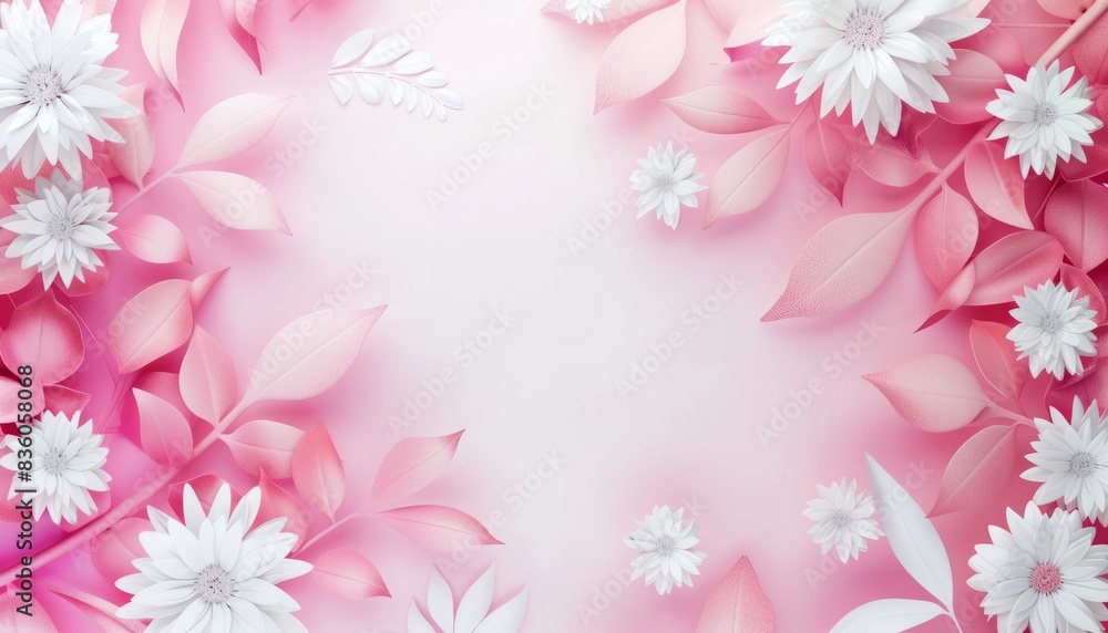 Whimsical White and Pink Floral Fantasy: A Gorgeous Valentine's Day Banner Whimsical White and Pink Floral Fantasy: A Gorgeous Valentine's Day Banner