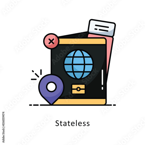 Stateless outline filledDesign illustration. Symbol on White background EPS 10 File
