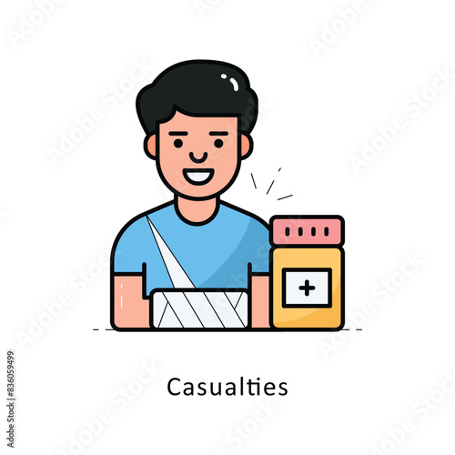 Casualties outline filledDesign illustration. Symbol on White background EPS 10 File