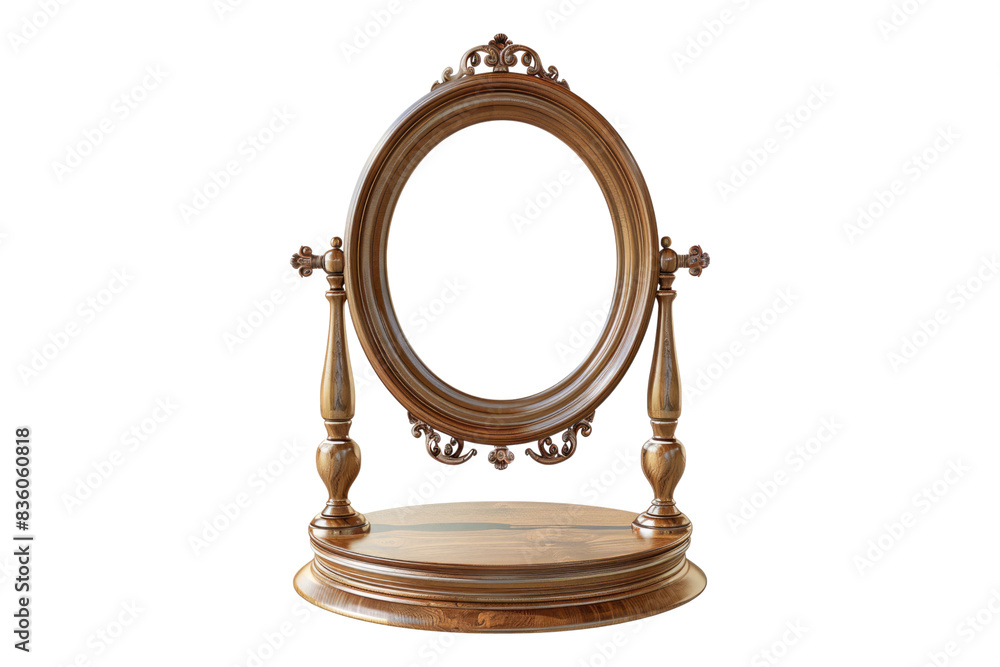Round table mirror stand isolated on transparent background Round table mirror stand isolated on transparent background