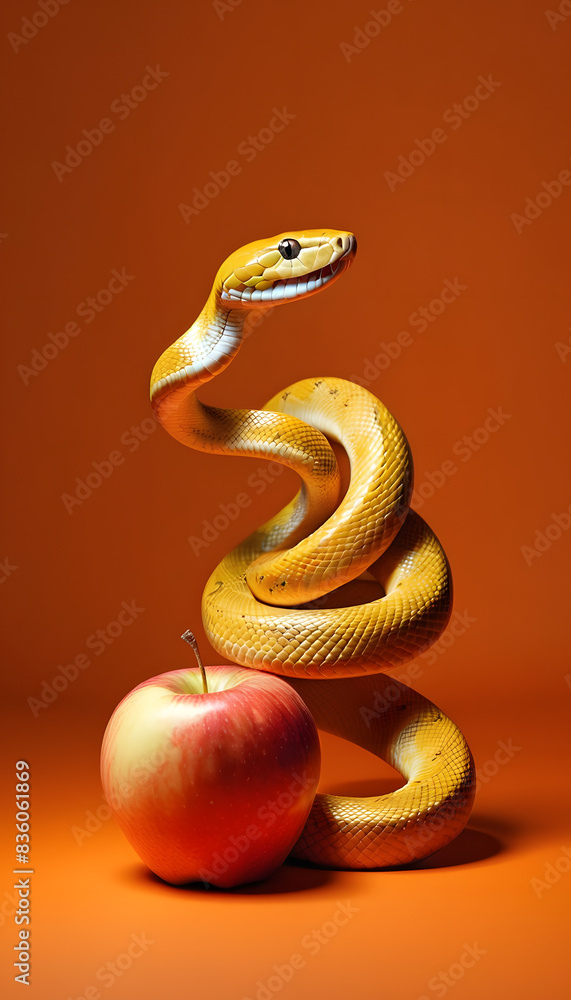 Fototapeta premium poster apple and snake