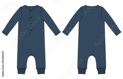 Bodysuit fashion flats vector illustration template for kids