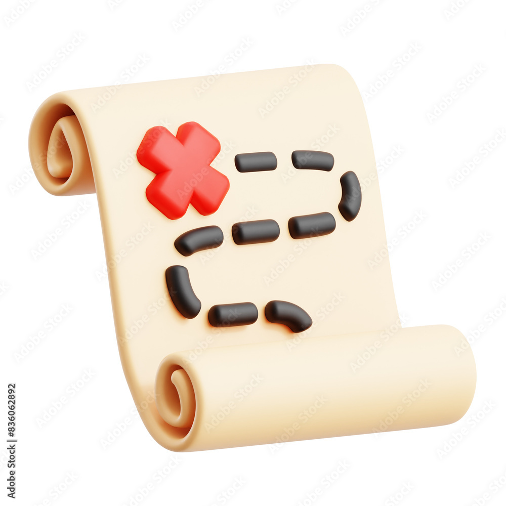 © mnaufal design - open treasure chest map location guide paper scroll game ui assets 3d icon illustration render design © mnaufal design - open treasure chest map location guide paper scroll game ui assets 3d icon illustration render design