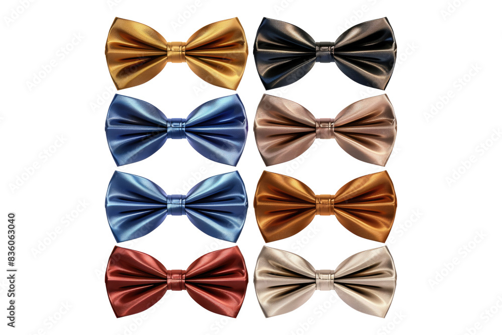 Set of bow ties isolated on transparent background Set of bow ties isolated on transparent background