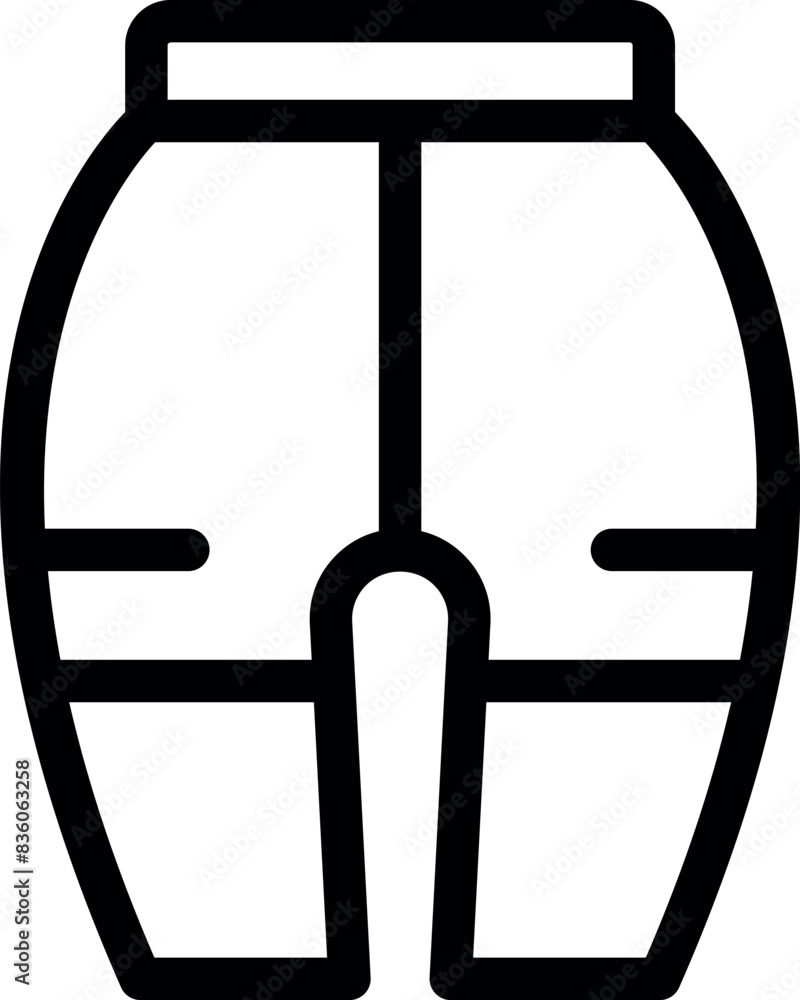 Simple line icon representing a pair of casual shorts, suitable for fashionrelated content