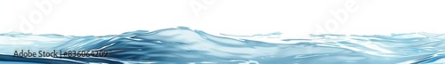 Waves of icy blue, crisp and clear, flowing tranquilly across a pure white background, evoking a sense of calm