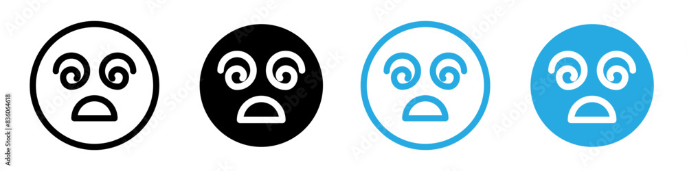Hypnotized emoji icon logo set vector Hypnotized emoji icon logo set vector