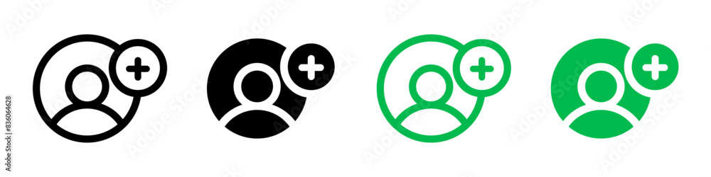 Add a new user icon logo set vector Add a new user icon logo set vector
