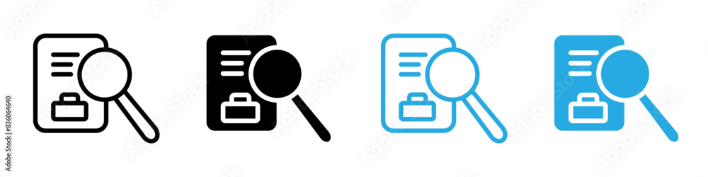 Job analysis icon logo set vector Job analysis icon logo set vector