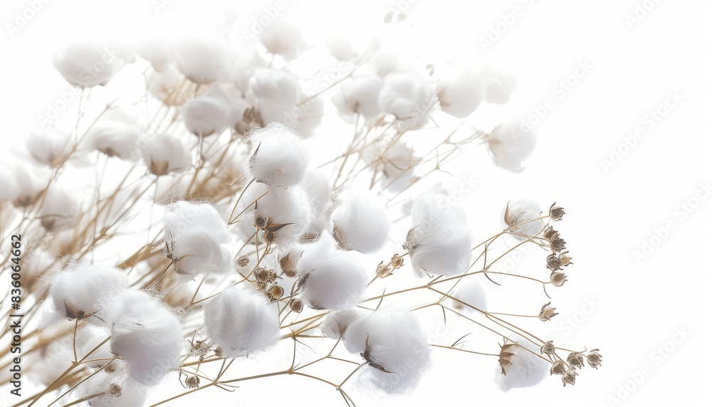 Cotton Clouds: A Serene Display of Fluffy White Flowers Cotton Clouds: A Serene Display of Fluffy White Flowers