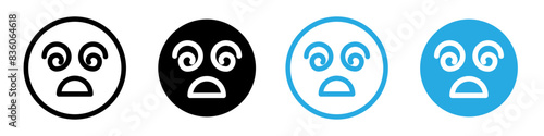 Hypnotized emoji icon logo set vector