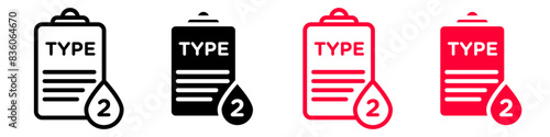 Type 2 diabetes icon logo set vector