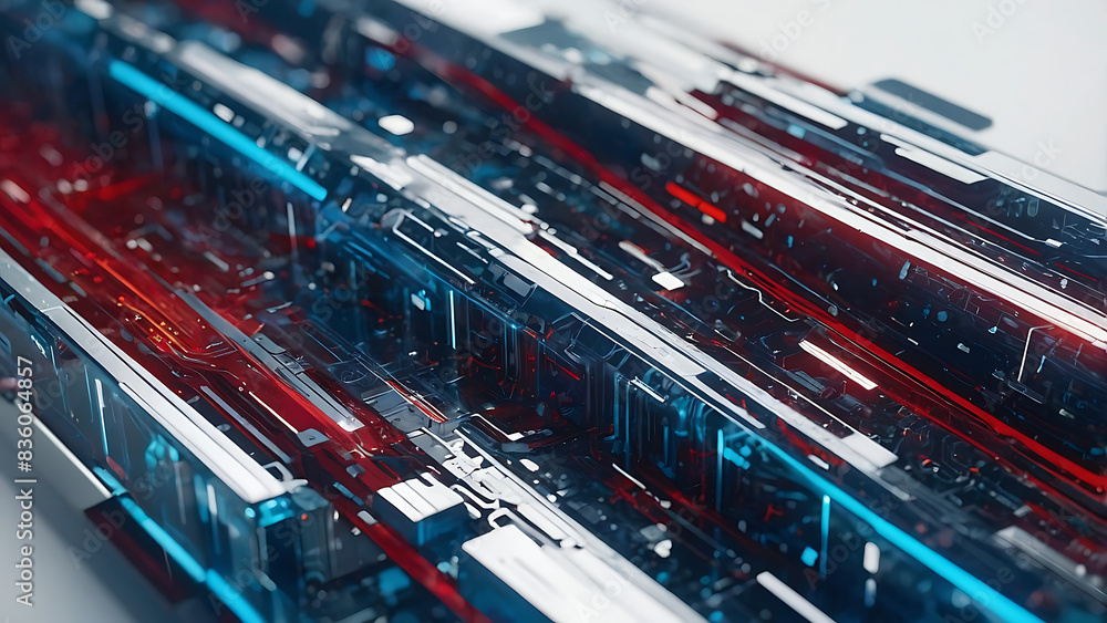 Red and Blue Abstract Digital Futuristic Design - Dynamic Modern Art Red and Blue Abstract Digital Futuristic Design - Dynamic Modern Art