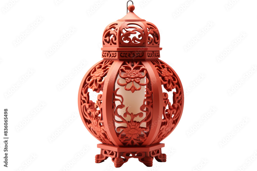 Elegant red lantern with intricate floral patterns, perfect for festive decor and enhancing ambiance with a soft, warm glow. Elegant red lantern with intricate floral patterns, perfect for festive decor and enhancing ambiance with a soft, warm glow.