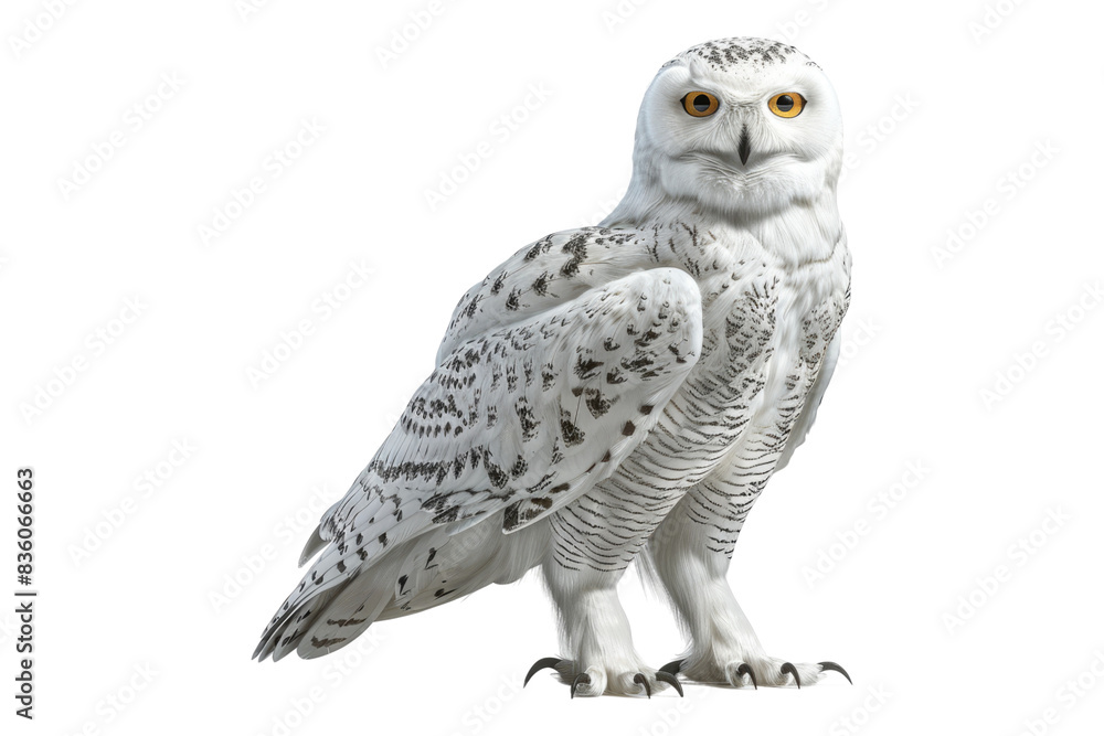 Snowy owl isolated on transparent background