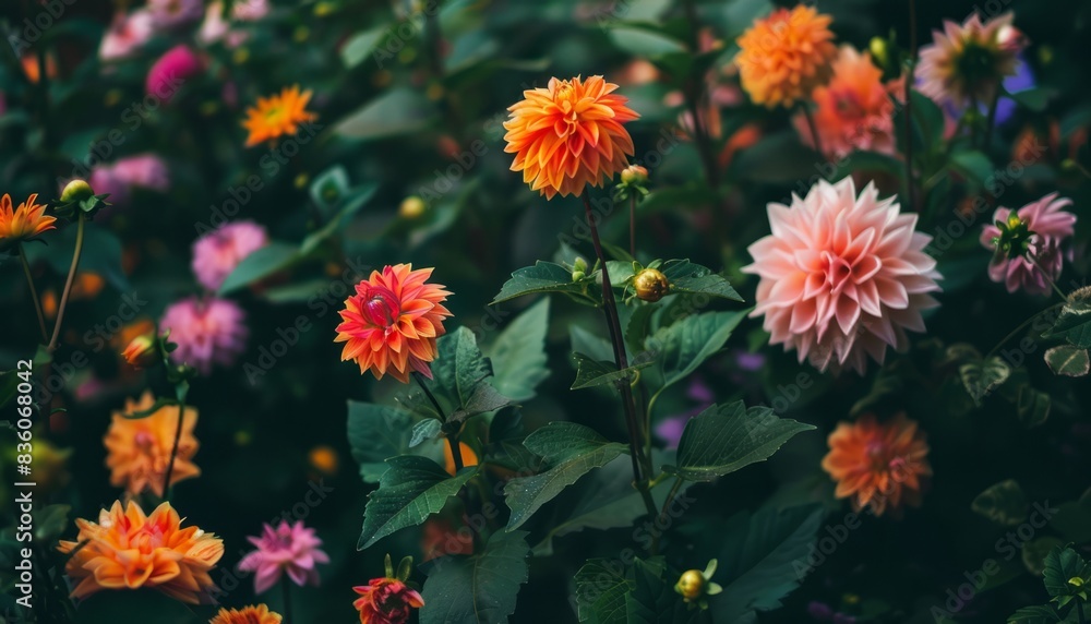 Vibrant Orange and Pink Blossoms: A Captivating Garden Display Vibrant Orange and Pink Blossoms: A Captivating Garden Display