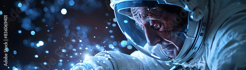 Elderly Astronaut Interacts...
