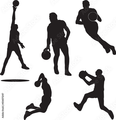 silhouettes of basket player