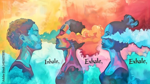 Abstract Art of Inhale and Exhale Process
