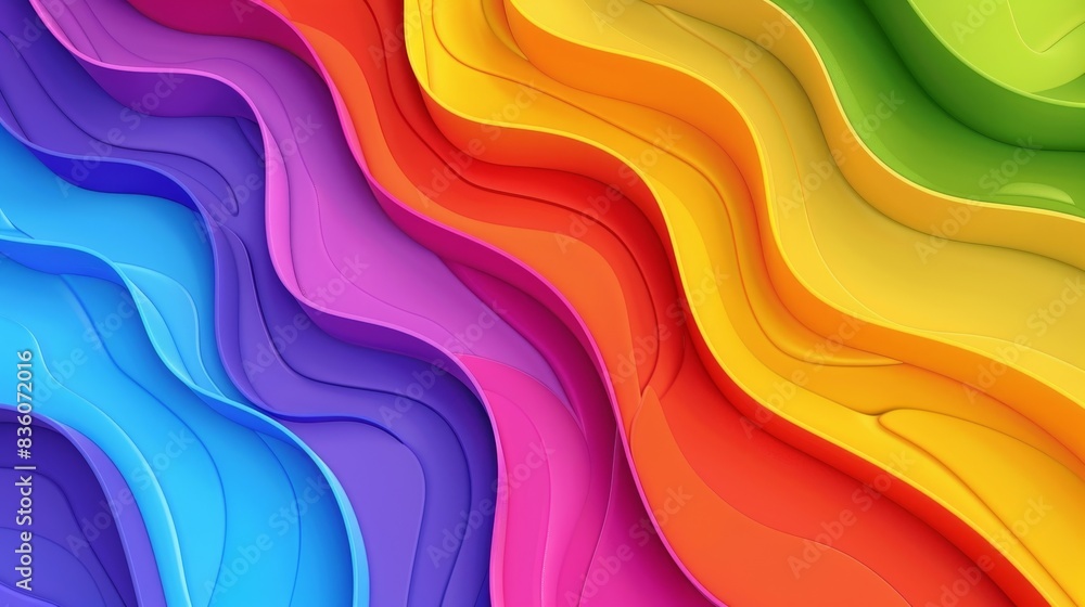 Abstract colorful waves in a rainbow palette creating a flowing and vibrant visual effect. Abstract colorful waves in a rainbow palette creating a flowing and vibrant visual effect.