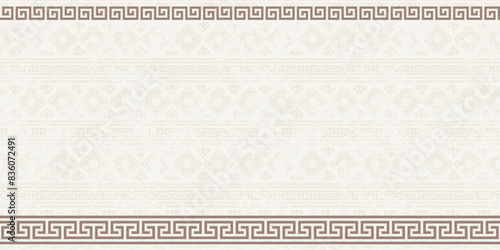 Ethnic background on the theme of Mongolian national ornament, frame, seamless pattern, vector design photo