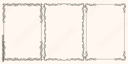 Set of Decorative vintage frames and borders set