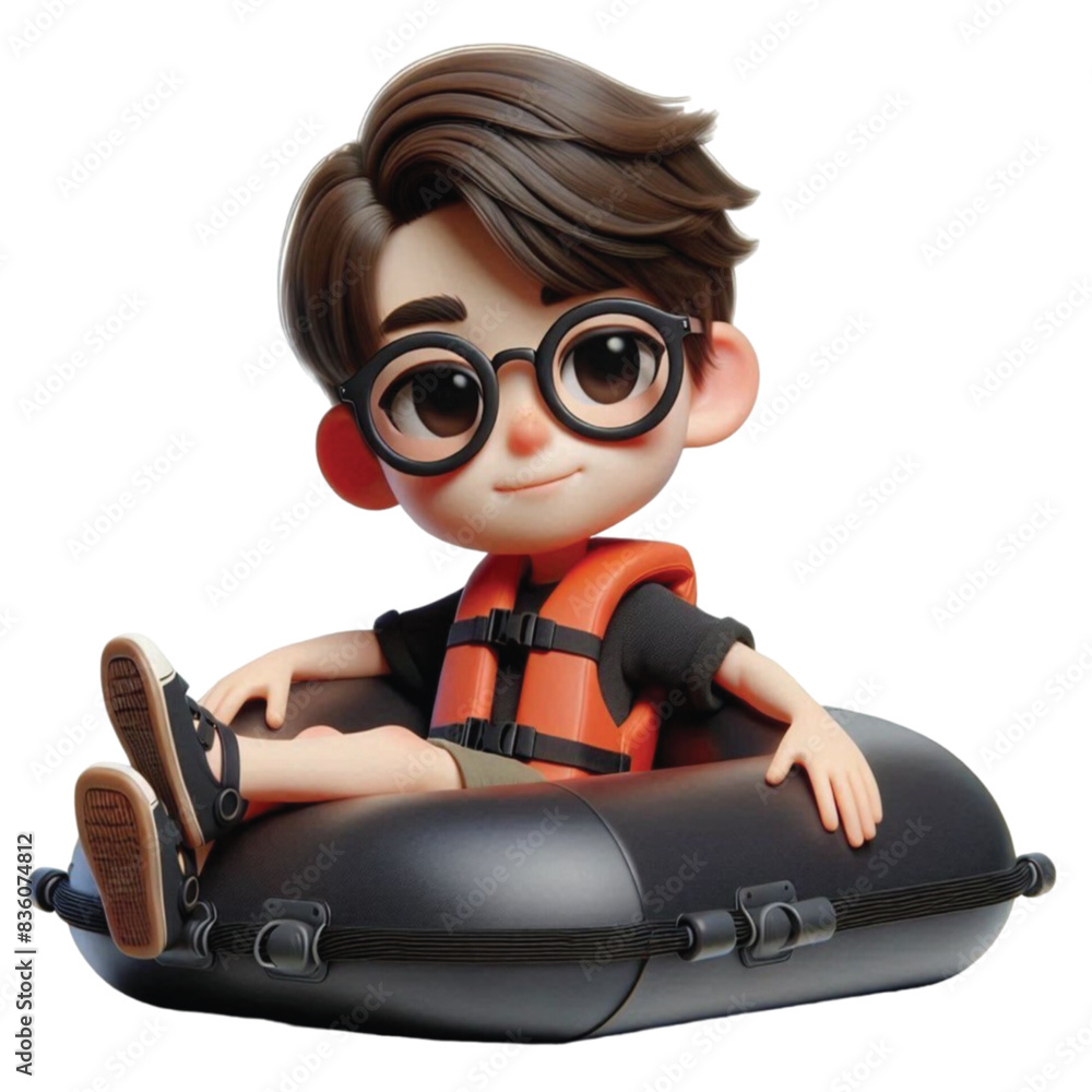 boy sitting on a rubber boat 3D render
boy sitting on a rubber boat 3D render
