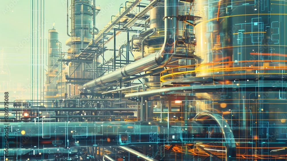 Illustration of Ensuring seamless data flow between different systems and platforms within the industrial ecosystem. Ai Generate. Illustration of Ensuring seamless data flow between different systems and platforms within the industrial ecosystem. Ai Generate.