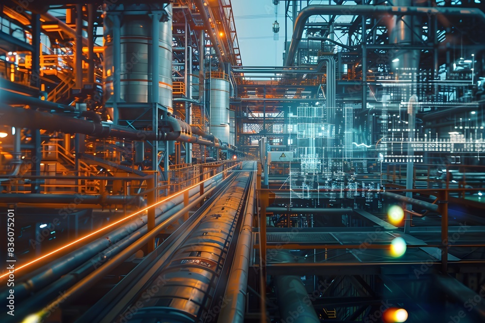 Illustration of Ensuring seamless data flow between different systems and platforms within the industrial ecosystem. Ai Generate. Illustration of Ensuring seamless data flow between different systems and platforms within the industrial ecosystem. Ai Generate.