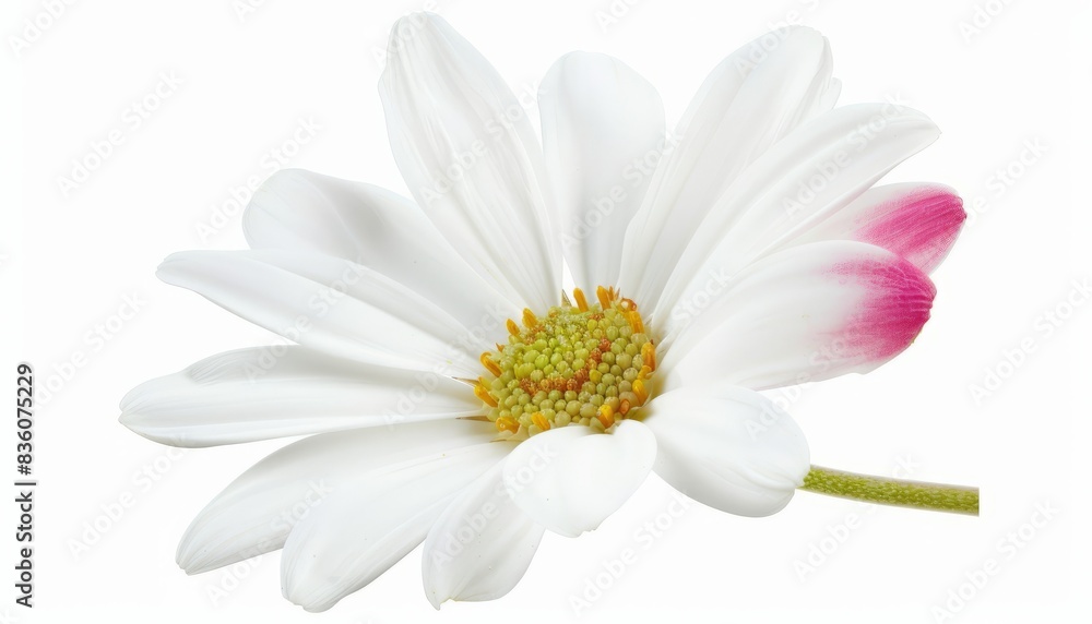 Pristine Pink and White Marguerite on Pure White Background: Clipping Path Included Pristine Pink and White Marguerite on Pure White Background: Clipping Path Included