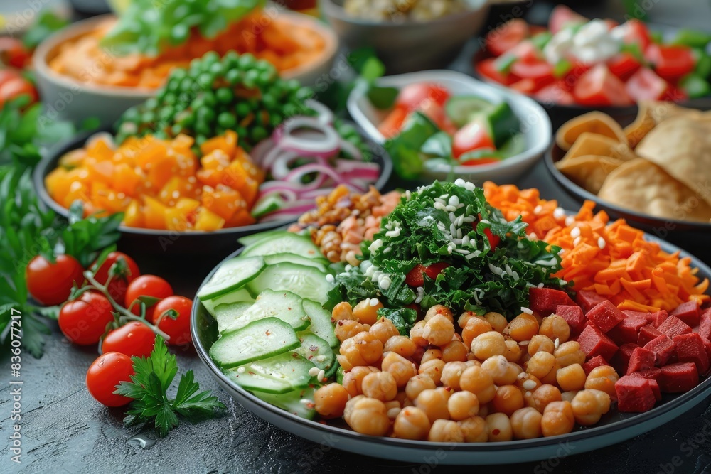 Assortment of vegan dishes Assortment of vegan dishes