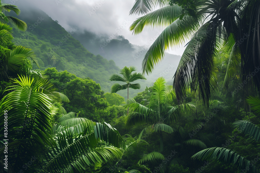 tropical forest with trees tropical forest with trees