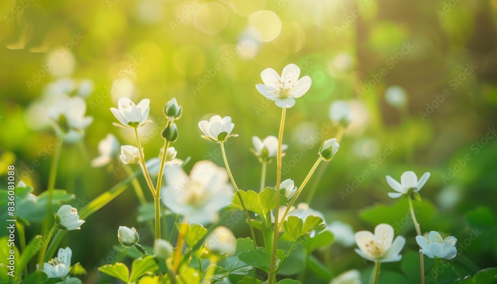 Whispers of Spring: Delicate White Wildflowers in Bloom Whispers of Spring: Delicate White Wildflowers in Bloom