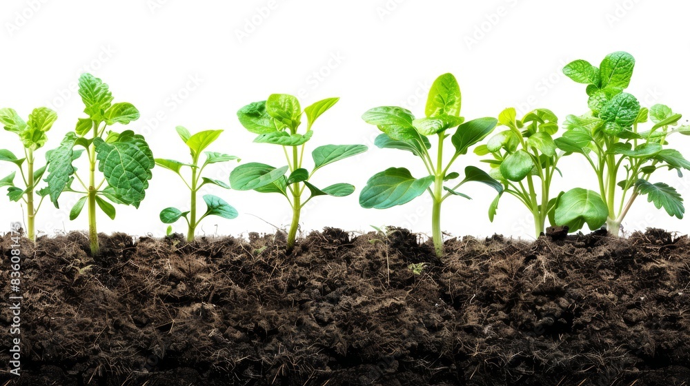 View in panorama tiny tree growing, plants growing View in panorama tiny tree growing, plants growing