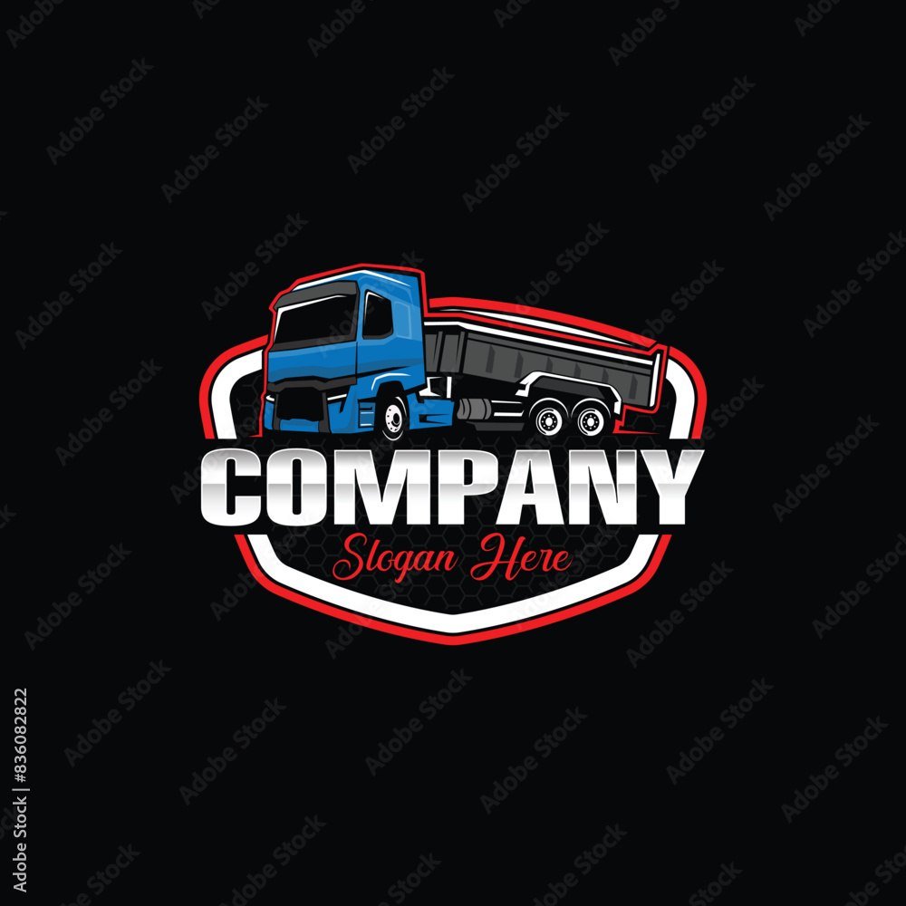Trucking company logo. Bold badge emblem logo concept
