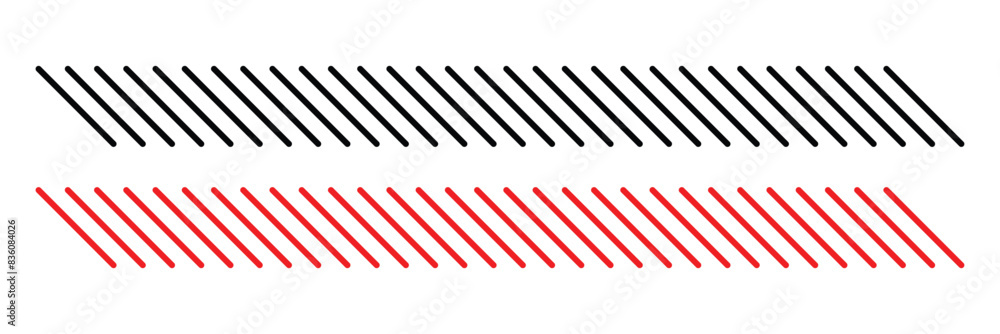 lash line border. Diagonal parallel lines divider strip. Tilt strip geometric abstract border. Slash divider. Vector illustration isolated on white background. lash line border. Diagonal parallel lines divider strip. Tilt strip geometric abstract border. Slash divider. Vector illustration isolated on white background.