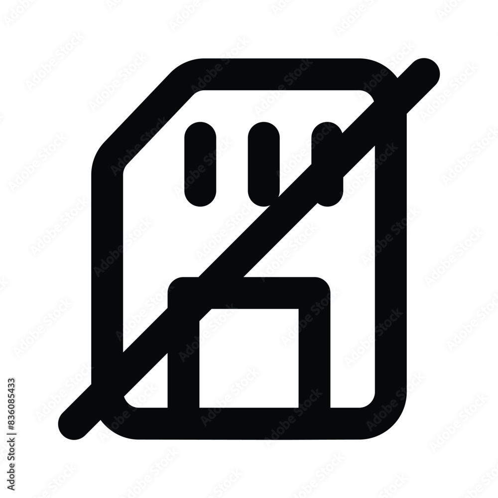 Disabled sd card storage icon design, ready to use vector Disabled sd card storage icon design, ready to use vector