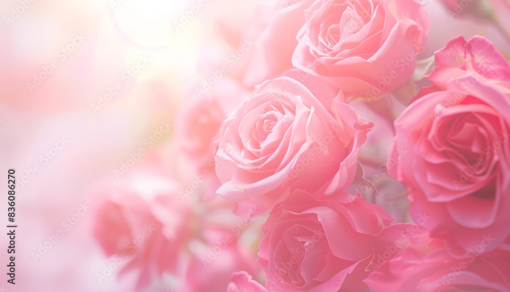 Pastel Perfection: Blurred Blooms of Rose Flowers in 7:4 Aspect Ratio Pastel Perfection: Blurred Blooms of Rose Flowers in 7:4 Aspect Ratio