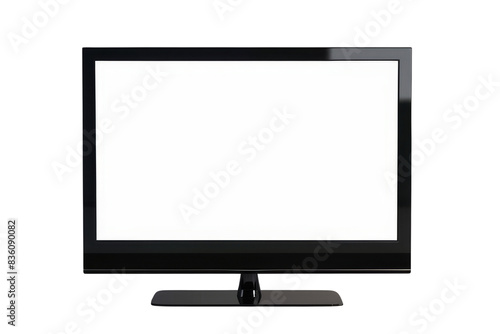 Black TV Screen with Blank White Screen